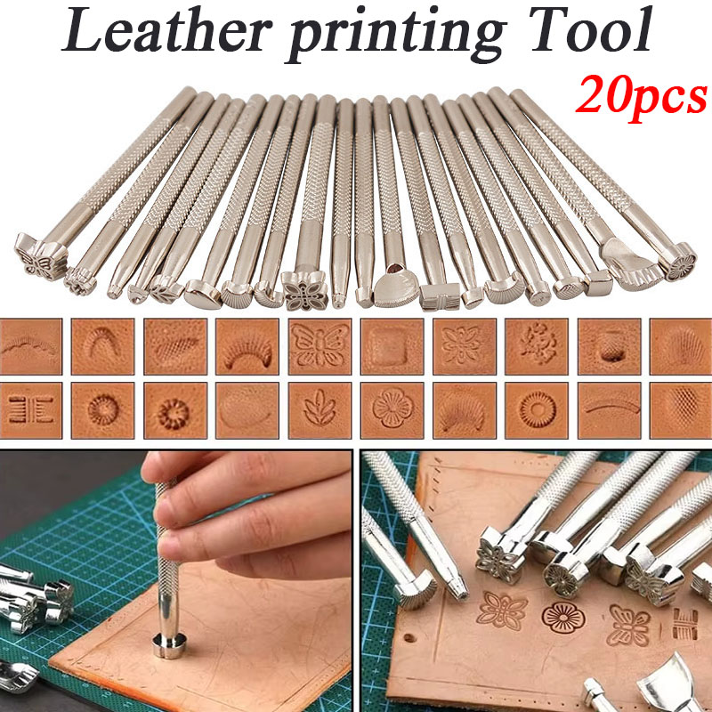 Leatherwork Punch - 20 szt. Zestaw narzędzi do rzeźbienia