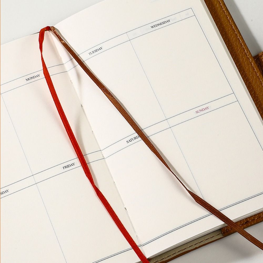 Leather Work Notepad - Prosty przenośny notatnik z ekoskóry litchi,