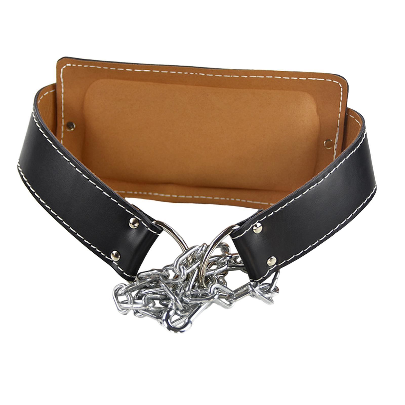 Leather Workout Belt - Pas do podnoszenia ciężarów z łańcuchem,