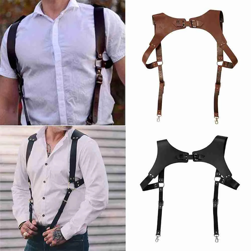 Leather Work Harness - Męskie szelki pasy New Fashion delikatne