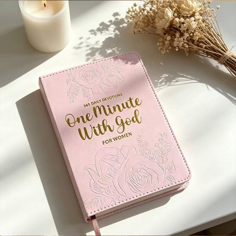 Leather Work Notepad - Nowy·365Days Codzienny Notatnik Modlitewny Skórzany Brązowo-Różowy