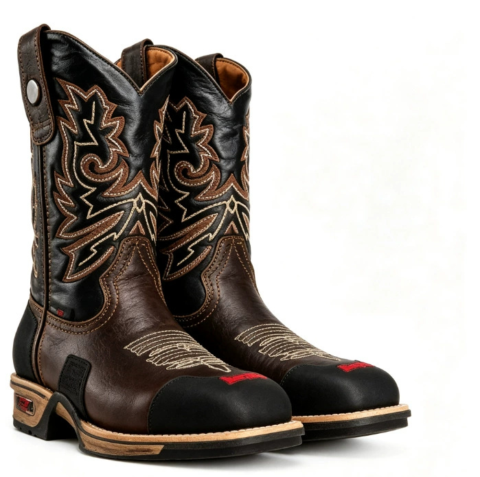 Leather Work Western - Męskie brązowe, czarne, w stylu western,