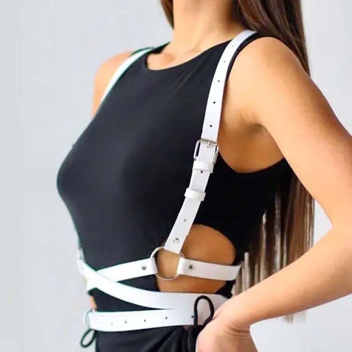 Unisexowy modny pasek punkowy, – Leather Work Harness recenzja i cena