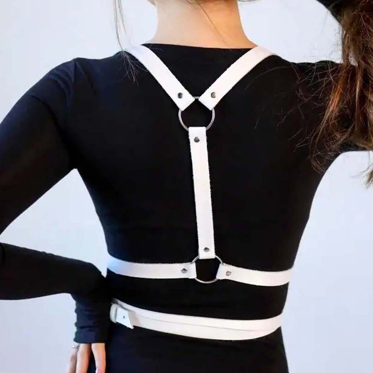 Unisexowy modny pasek punkowy, – Leather Work Harness recenzja i cena