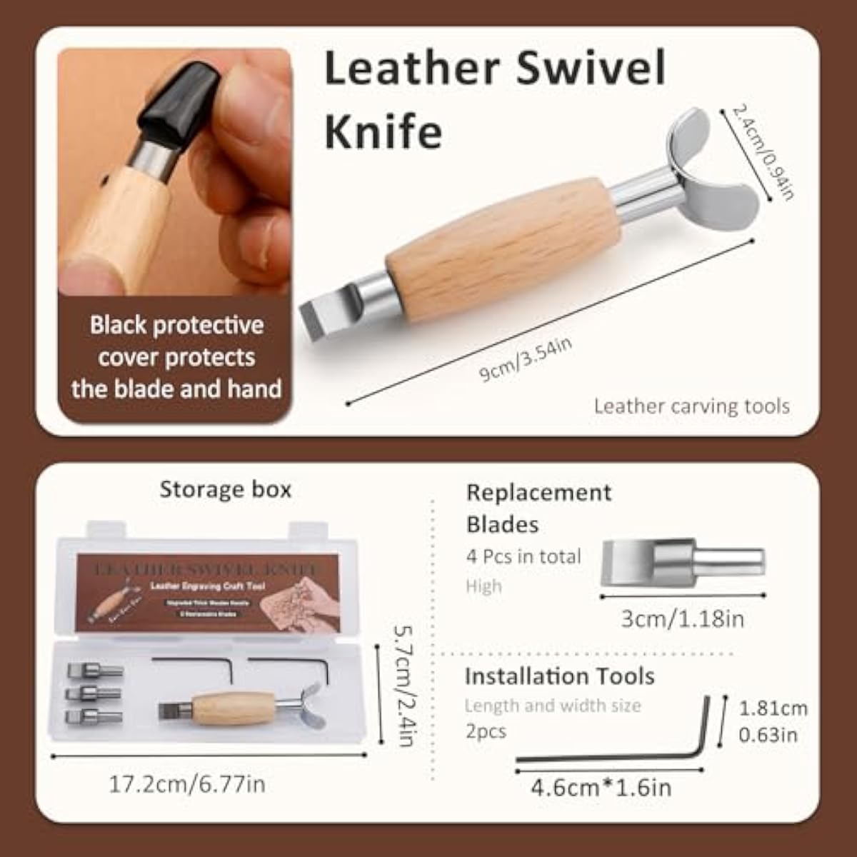 Skórzany nóż obrotowy, narzędz – Leatherwork Knife recenzja i cena